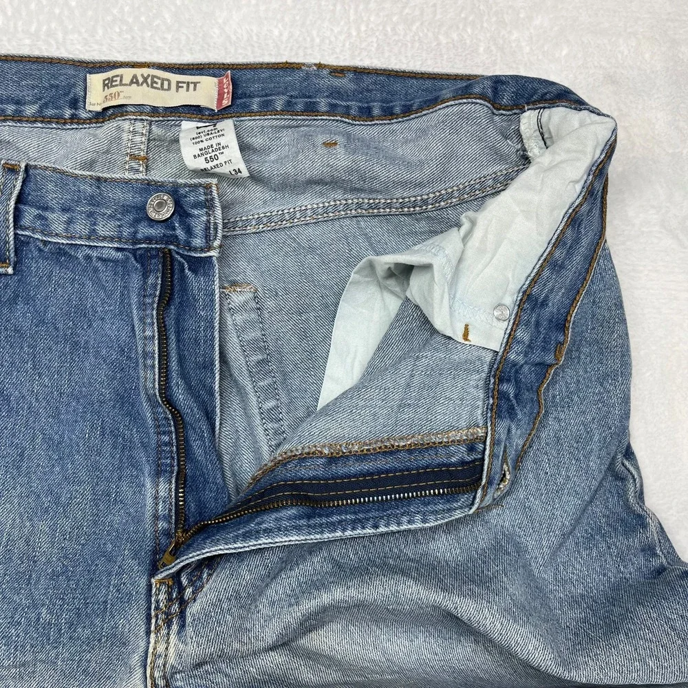 Levi's 550 Relaxed‎ Fit Straight Jeans Men's Blue Denim Mid Rise Classic - 37X32